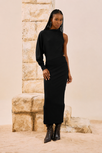Vestido Midi Asimétrico One Shoulder