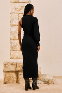 Vestido Midi Asimétrico One Shoulder