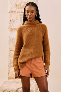 Blusa Tricot Oversized Gola Alta