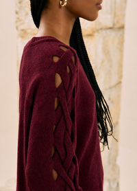Blusa Tricot con Detalle Trenzado