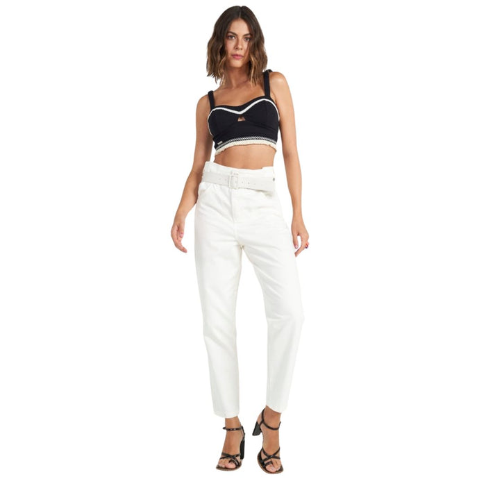 Pantalón Jeans de Sarja Joana con Cinturón de Colcci