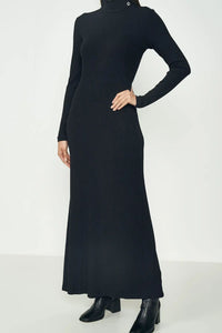 Vestido Canelado Cuello Alto