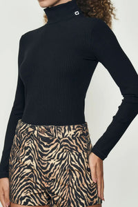 Blusa Canelada Slim de Manga Larga