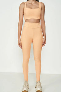 Conjunto Canelado Top y Calza Legging  Soft Peach
