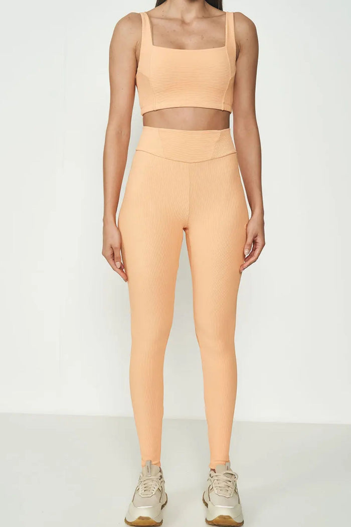 Conjunto Canelado Top y Calza Legging  Soft Peach