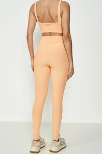 Conjunto Canelado Top y Calza Legging  Soft Peach