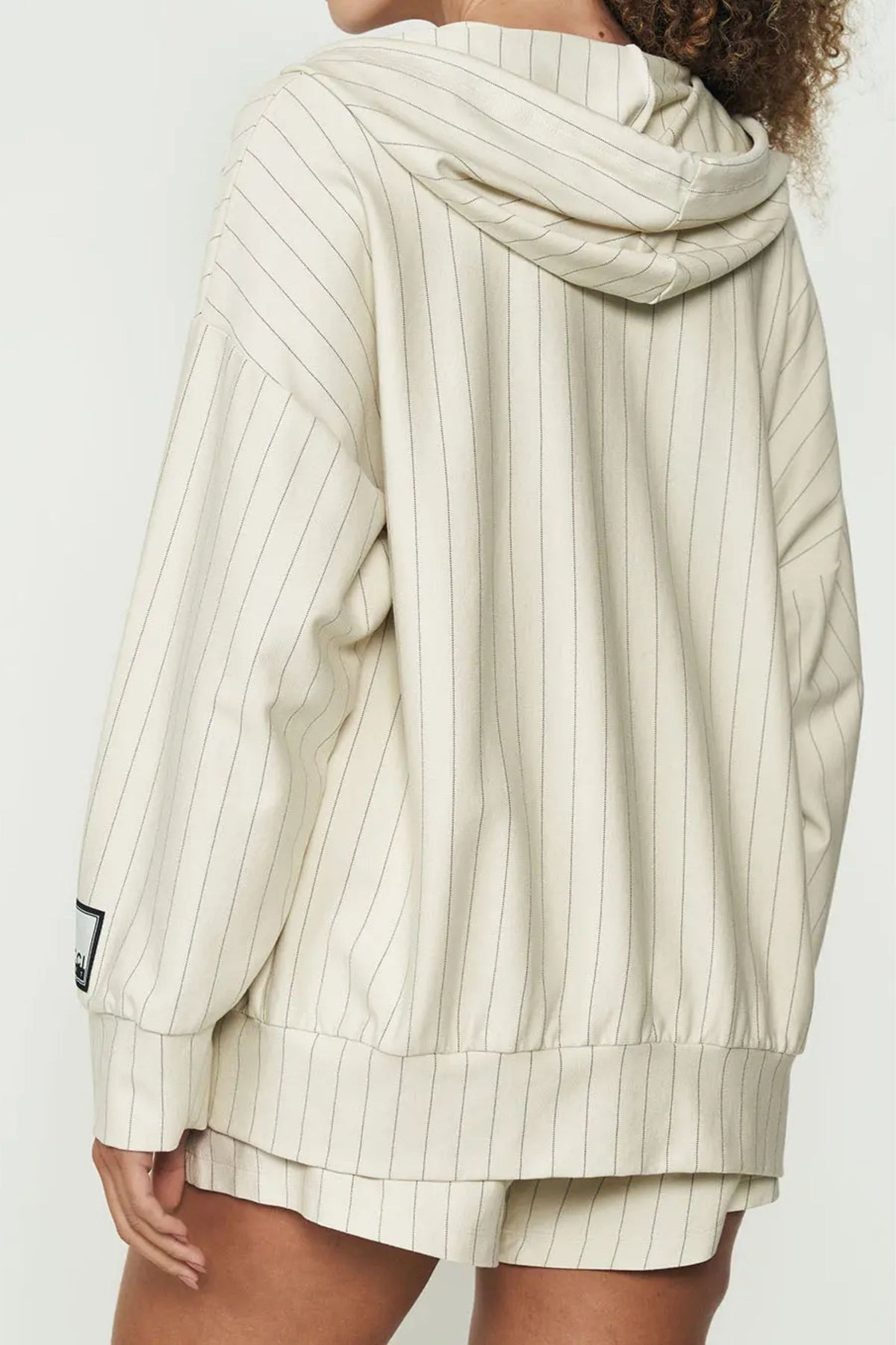 Chaqueta Listrada Con Capucha