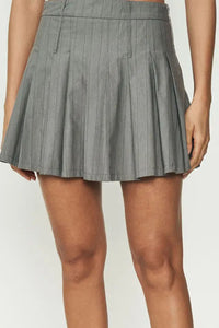 Mini Falda Plisada Gris