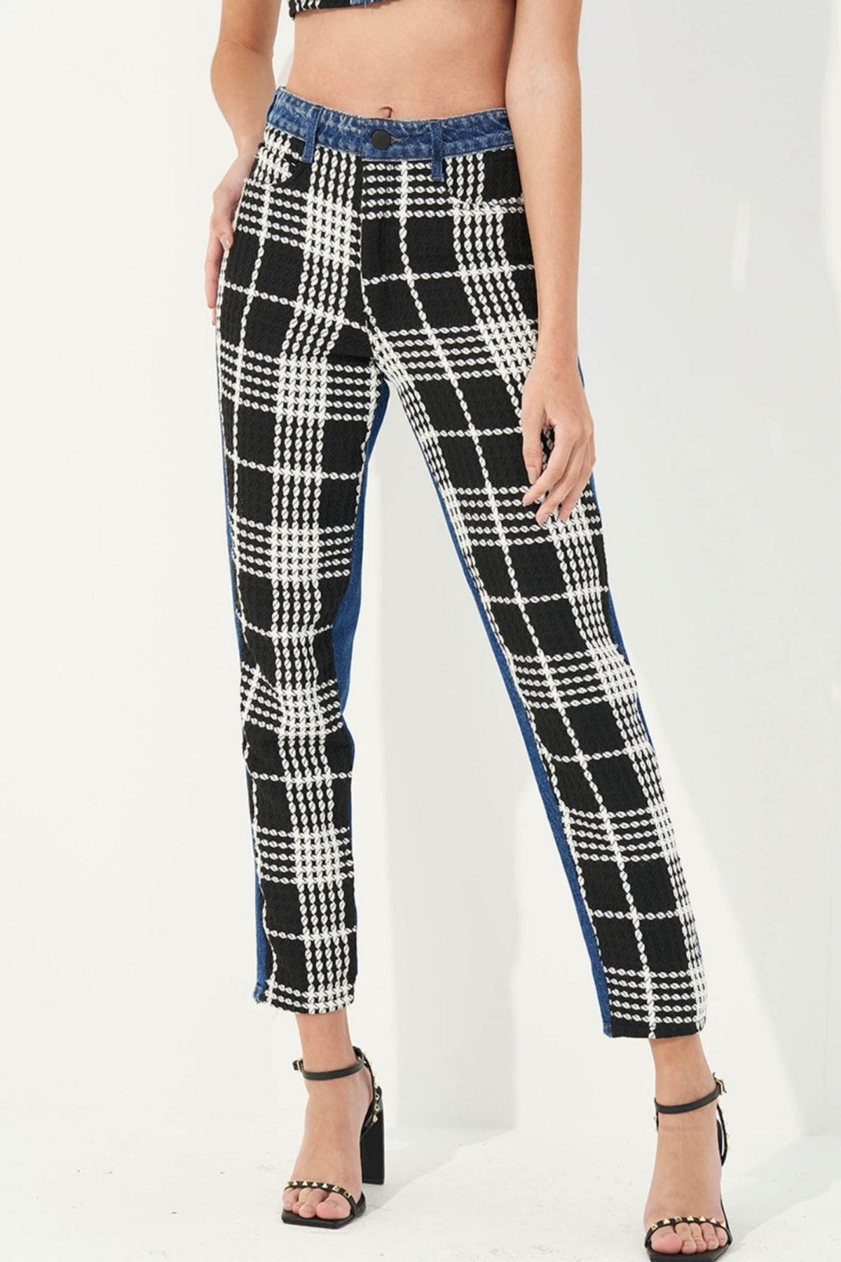 Pantalón Jeans Bruna con Tweed