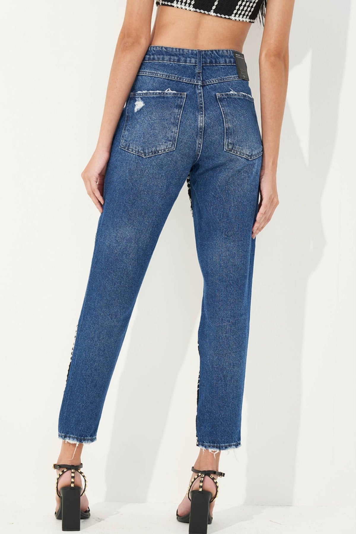 Pantalón Jeans Bruna con Tweed