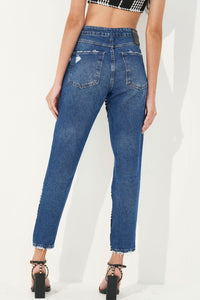 Pantalón Jeans Bruna con Tweed