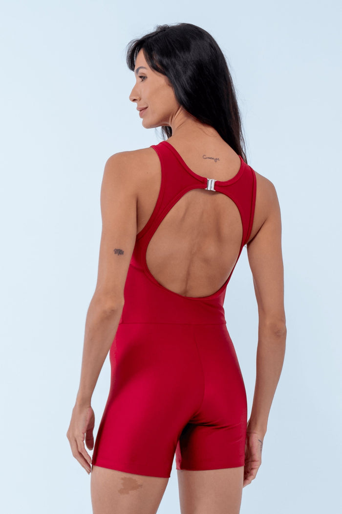 Enterito Corto Fitness Divine Rojo Batom