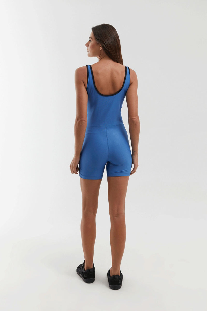 Enterito Corto Fitness Nebula Azul Titan / Negro