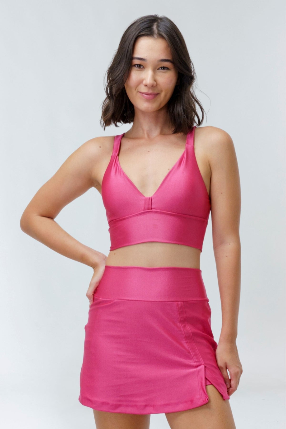 Falda Short Fitness Encanto Rosa Goiaba
