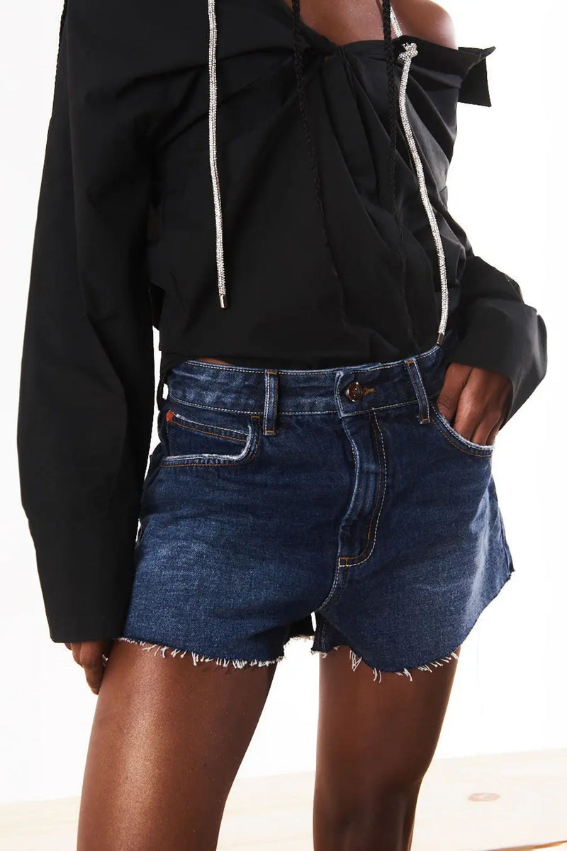 Vaqueros Cortos Denim Comfy Barra A Fio