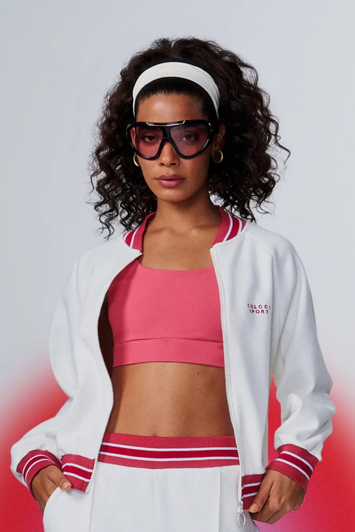 Chaqueta Femenina Loose con Detalle en Rayas