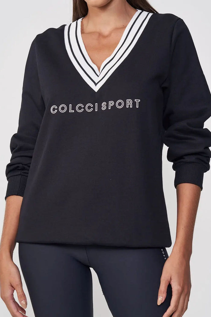 Polerón Femenino Comfort con Cuello en V – Negro