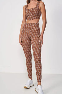 Conjunto Deportivo Top y Calza Legging Jacquard