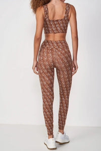 Conjunto Deportivo Top y Calza Legging Jacquard