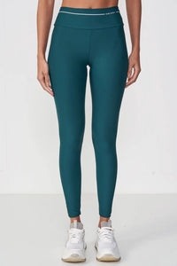 Calza Legging Performance Stripe – Verde Petróleo – Colcci Sport Inspire
