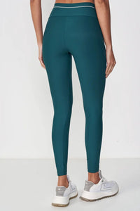 Calza Legging Performance Stripe – Verde Petróleo – Colcci Sport Inspire