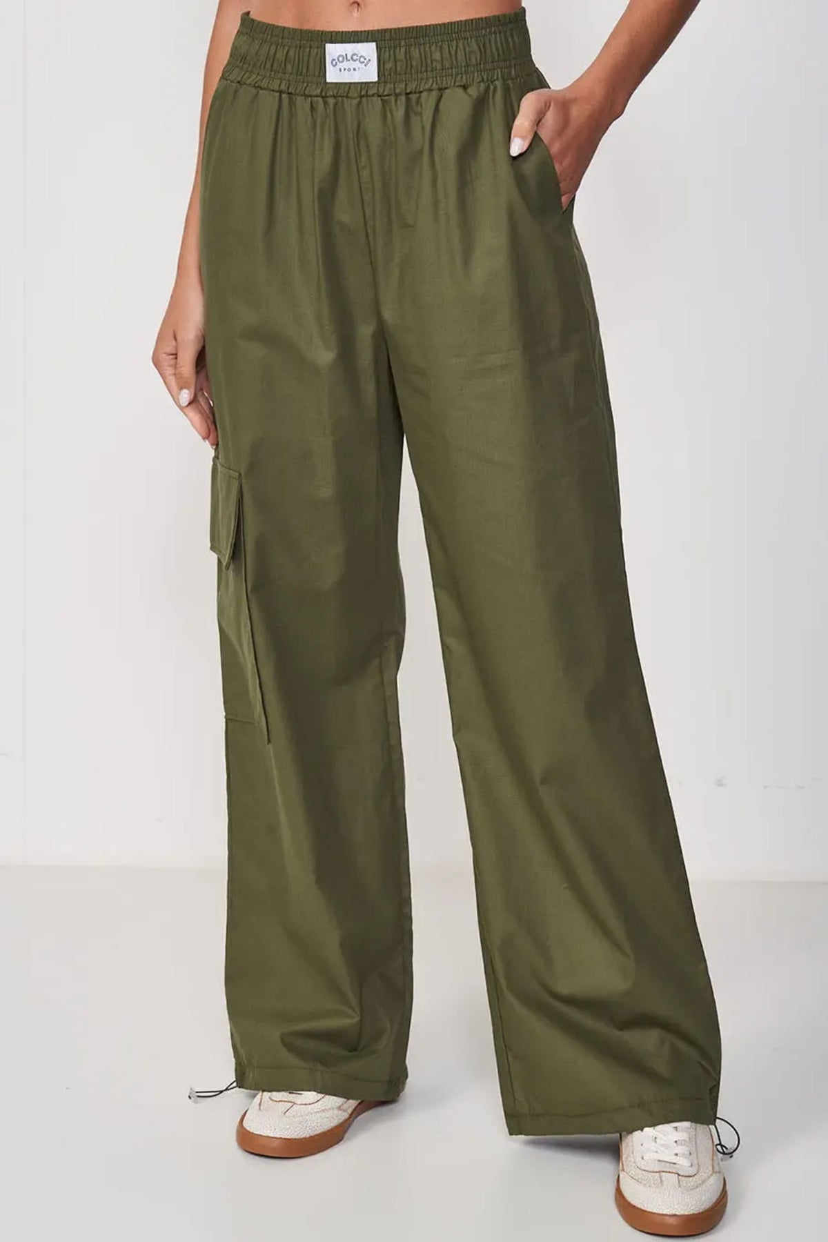 Pantalón Femenino Wide Leg – Verde Oliva – Colcci Sport