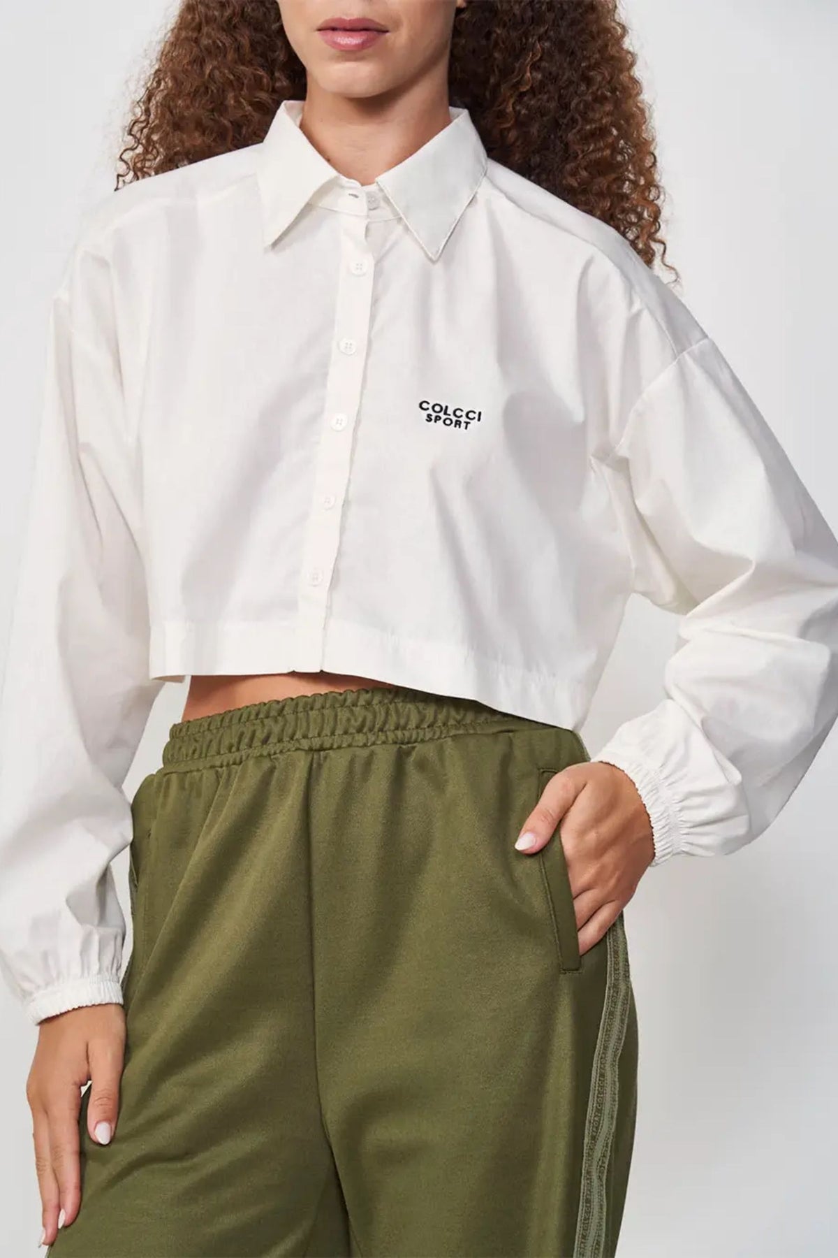 Camisa Cropped Loose – Off White – Colcci Sport