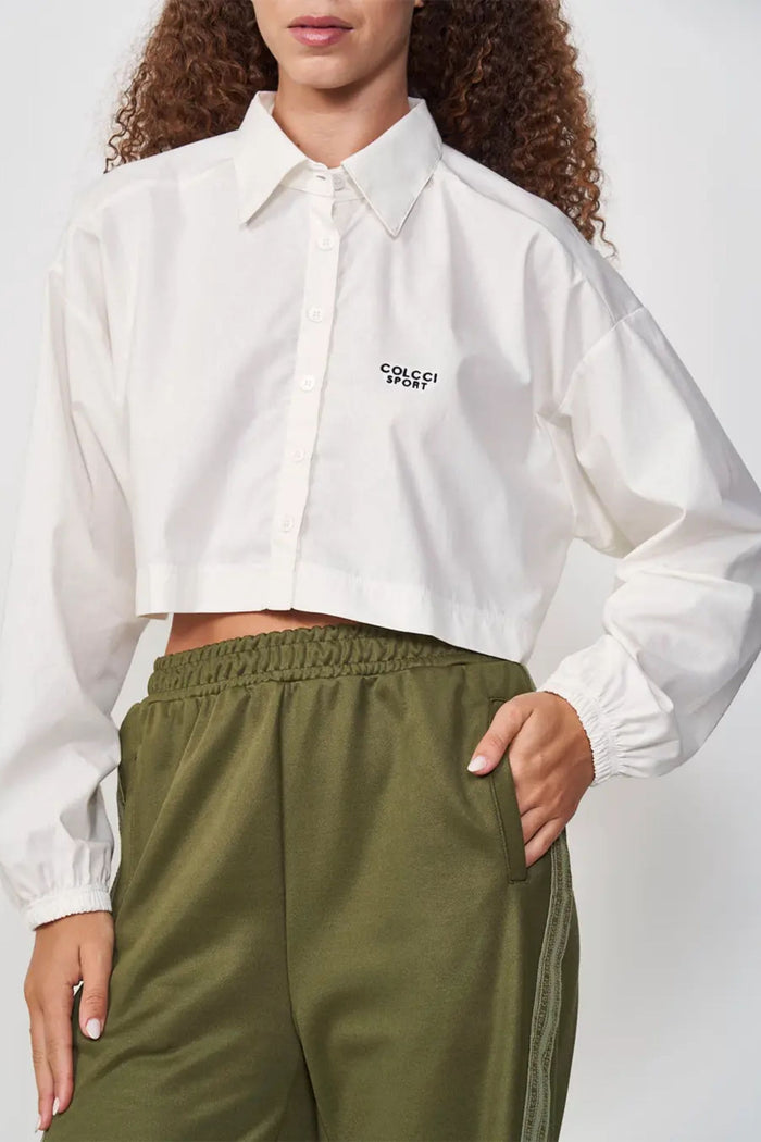 Camisa Cropped Loose – Off White – Colcci Sport
