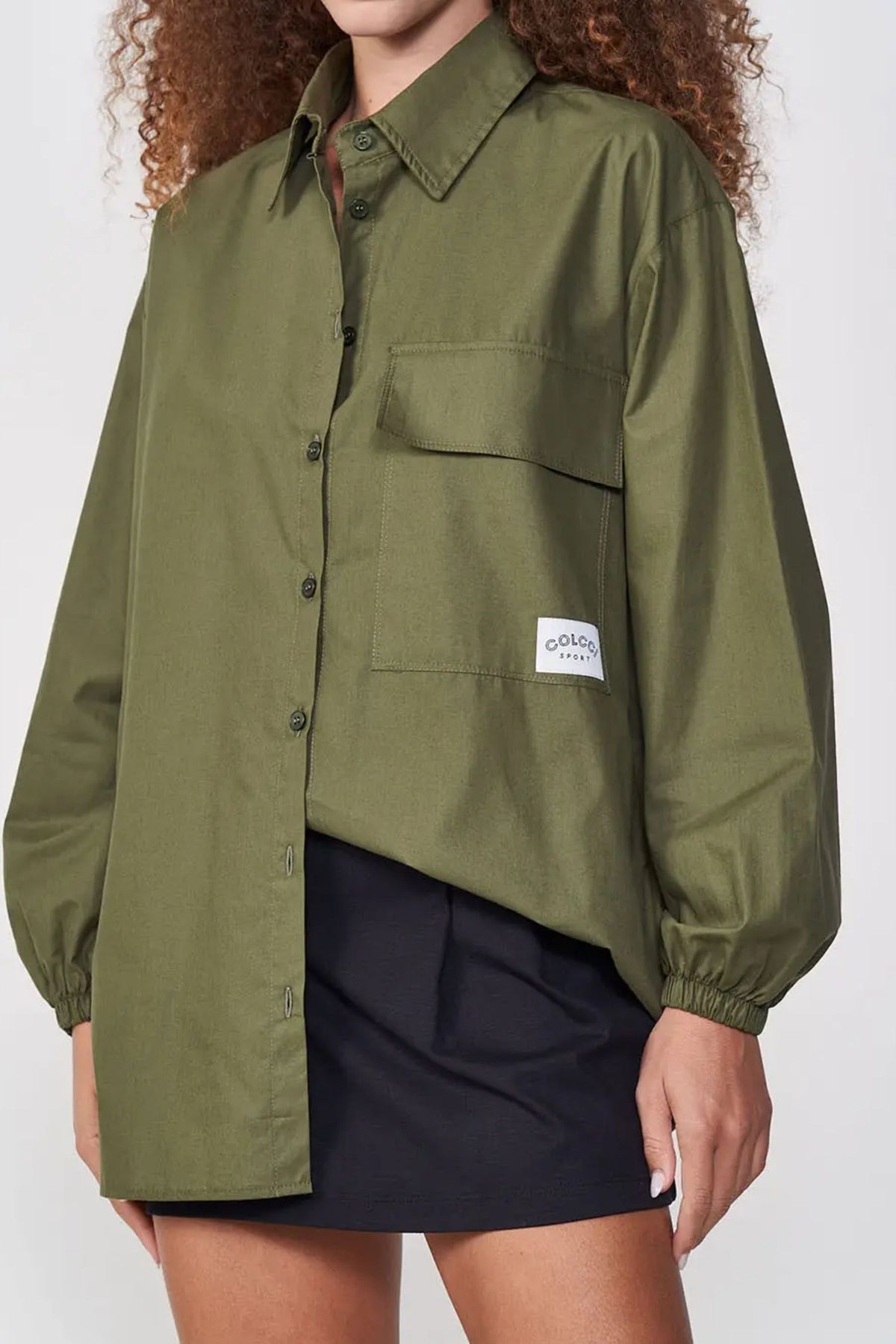Camisa Femenina Alfaiatería Loose – Verde – Colcci Sport