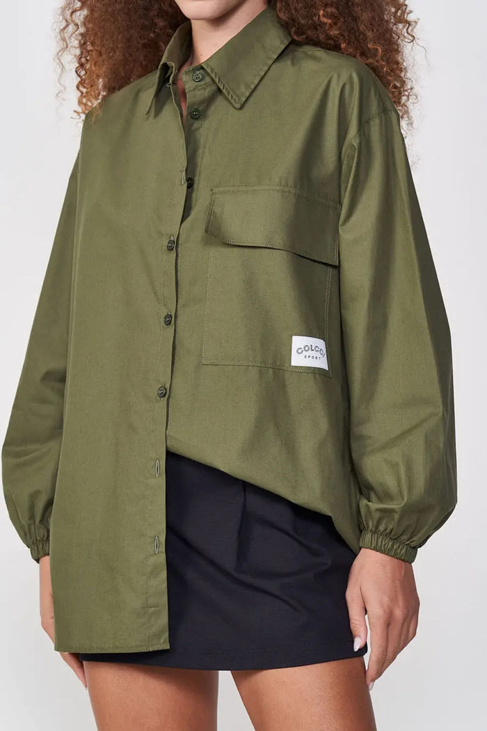 Camisa Femenina Alfaiatería Loose – Verde – Colcci Sport
