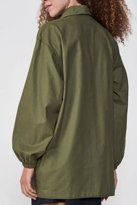 Camisa Femenina Alfaiatería Loose – Verde – Colcci Sport
