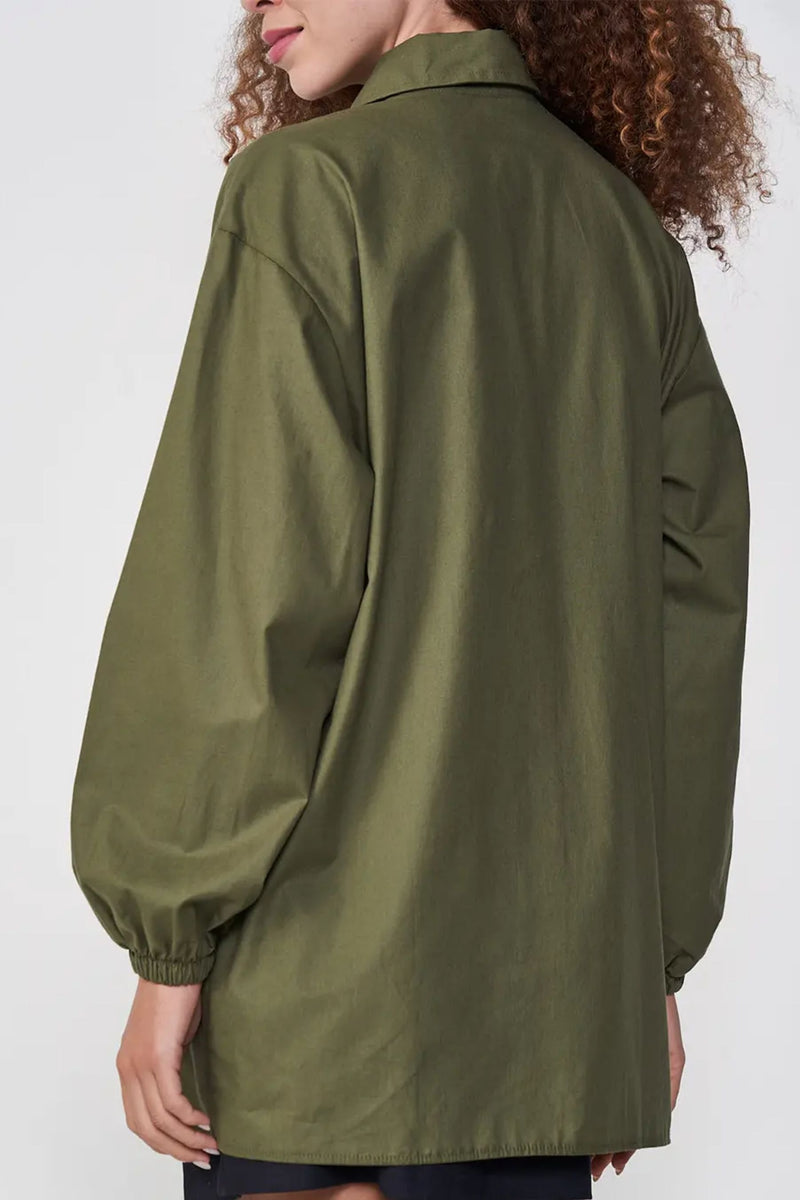Camisa Femenina Alfaiatería Loose – Verde – Colcci Sport