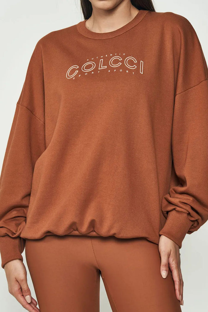 Blusón Moletom Femenino – Marrón Carmella – Colcci Sport