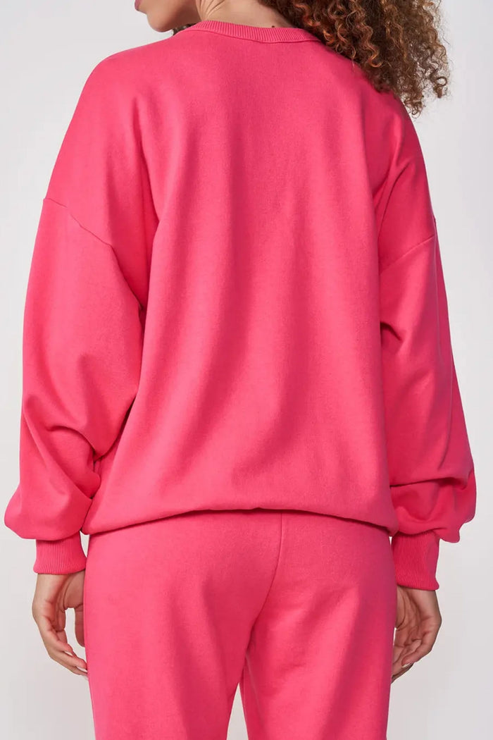Blusón Moletom Femenino – Rosa – Colcci Sport