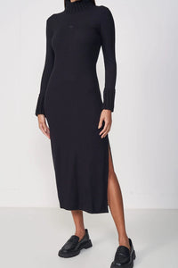 Vestido Midi Colcci con Cuello Alto – Negro