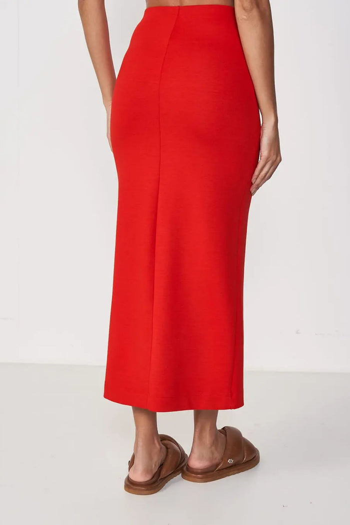 Falda Midi con Abertura – Rojo – Colcci