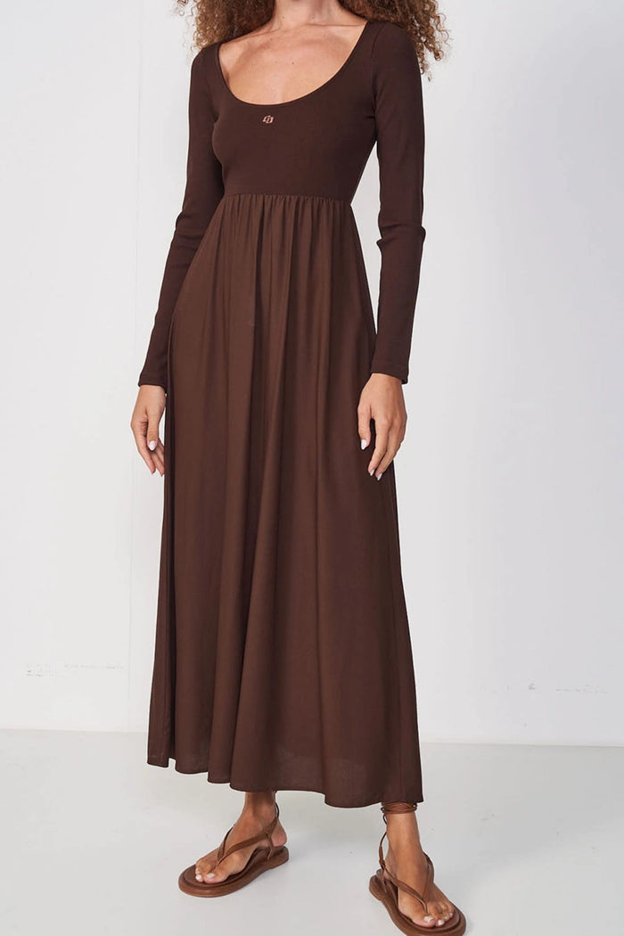 Vestido Largo con Manga Larga  – Colcci