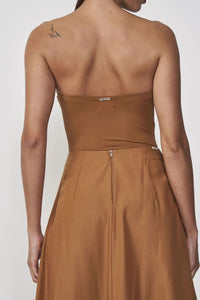 Body Slim con Detalle Metálico en el Busto – Marrón – Colcci