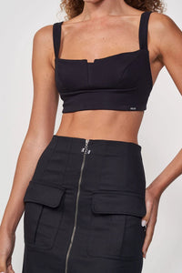 Top Slim de Escote Cuadrado – Negro – Colcci