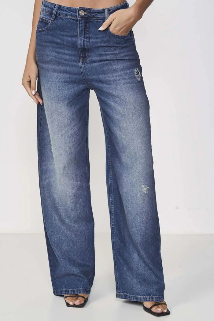 Calza Jeans Femenina Baggy Destroyed Seul – Colcci