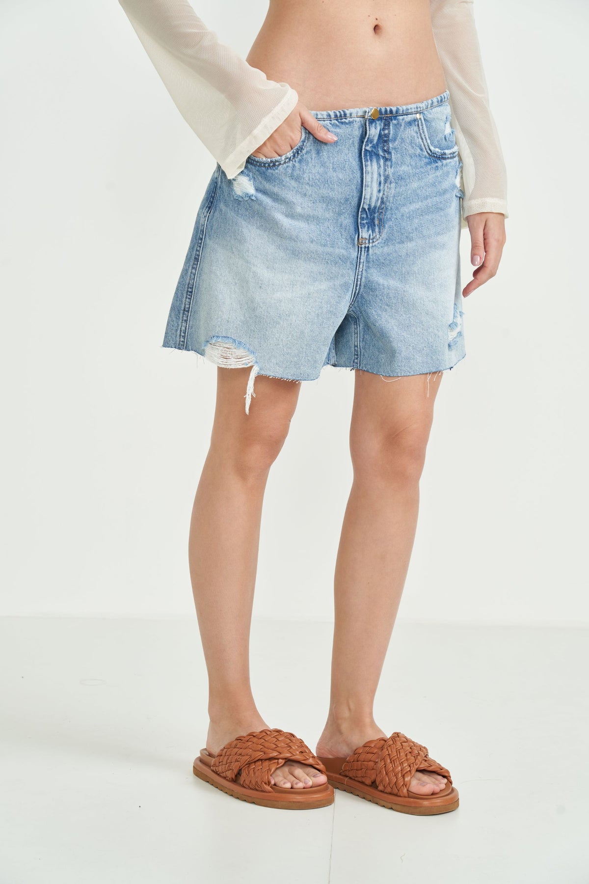 Short Jeans Jade con Detalles Rasgados