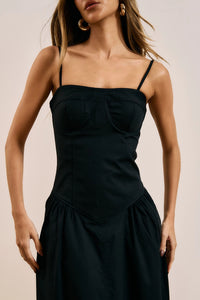 Vestido Midi de Sastrería Corset Estruturado