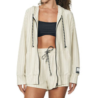 Chaqueta Listrada Com Capuz