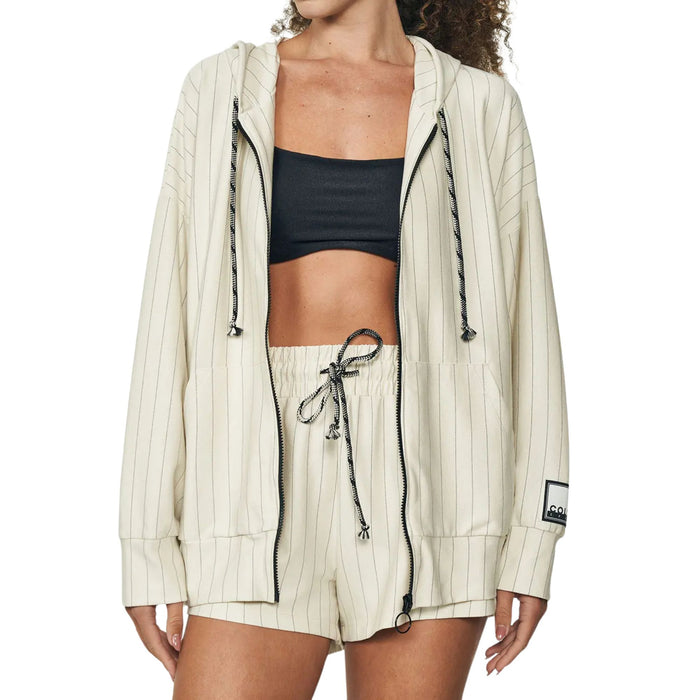 Chaqueta Listrada Com Capuz