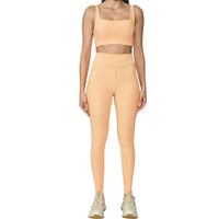 Conjunto Canelado Top y Calza Legging  Soft Peach