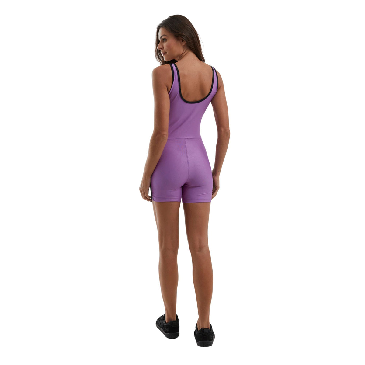 Enterito Corto Fitness Nebula Lilas Oscuro / Negro