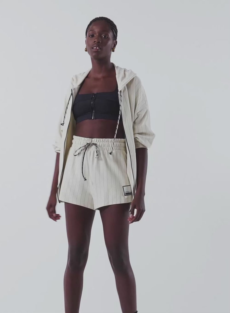 Chaqueta Listrada Con Capucha