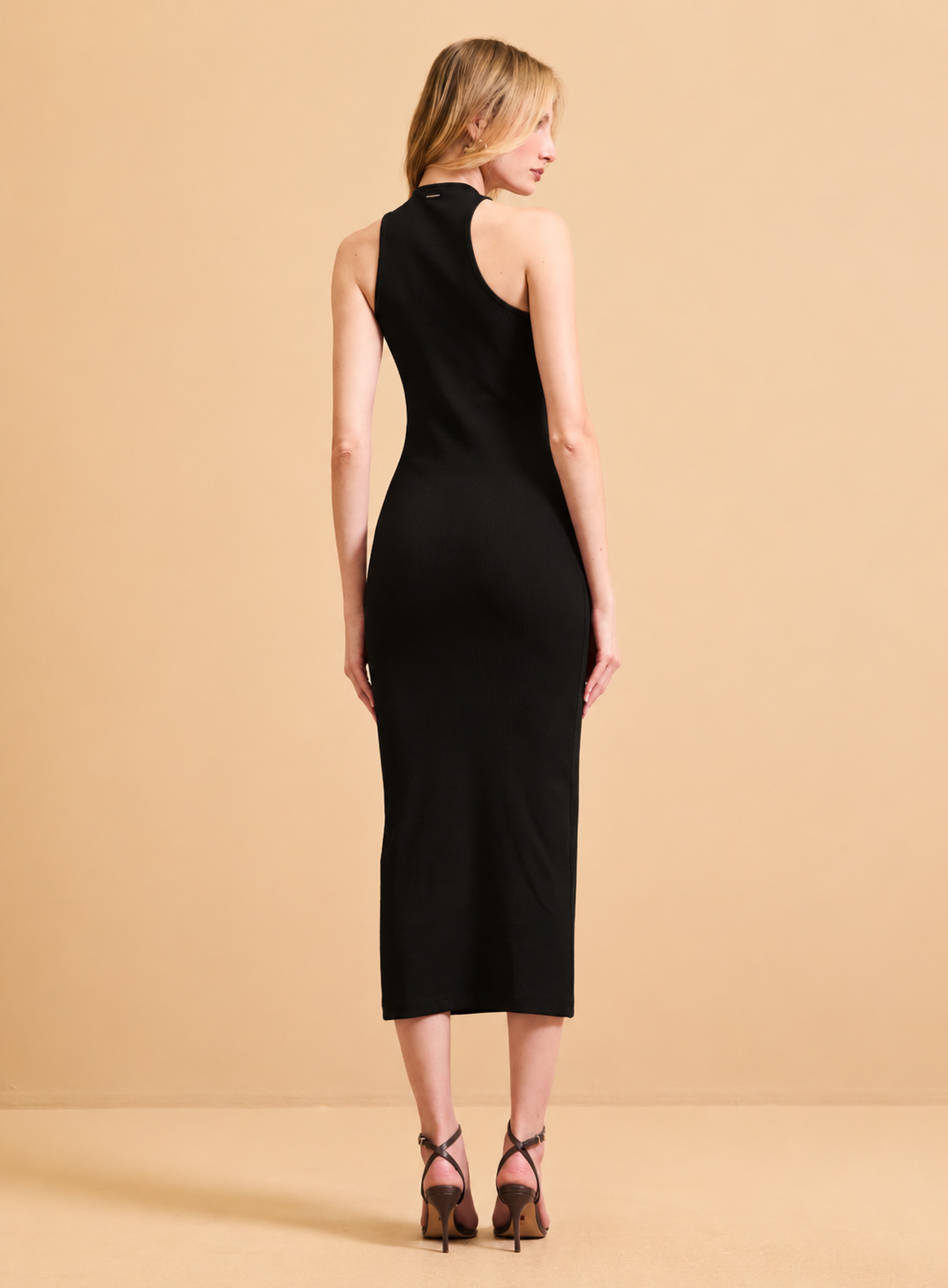 Vestido Midi Acanalado Ajustado con Escote Cruzado – Forum